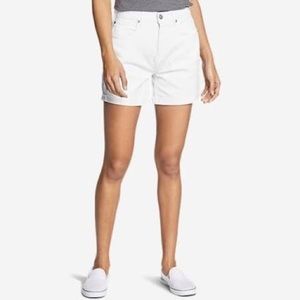 Eddie Bauer White Boyfriend Cuffed Denim Shorts